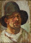 Theo van Doesburg Selfportrait with hat. Sweden oil painting artist